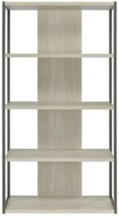 Loomis - 72" 4-Shelf Bookshelf - Whitewashed Gray