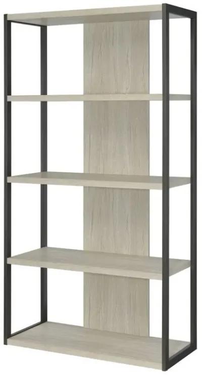 Loomis - 72" 4-Shelf Bookshelf - Whitewashed Gray