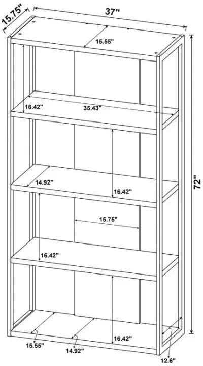 Loomis - 72" 4-Shelf Bookshelf - Whitewashed Gray