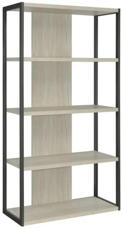 Loomis - 72" 4-Shelf Bookshelf - Whitewashed Gray