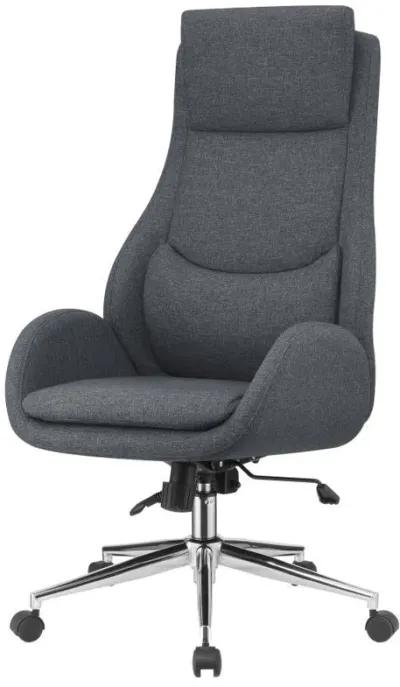 Cruz - Upholstered Office Chair With Padded Seat - Gray And Chrome