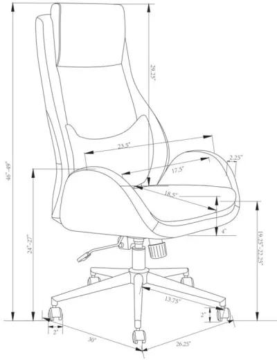 Cruz - Upholstered Office Chair With Padded Seat - Gray And Chrome