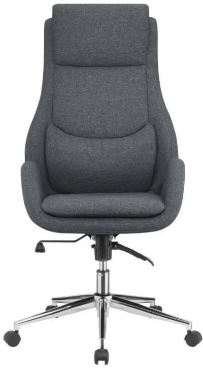 Cruz - Upholstered Office Chair With Padded Seat - Gray And Chrome