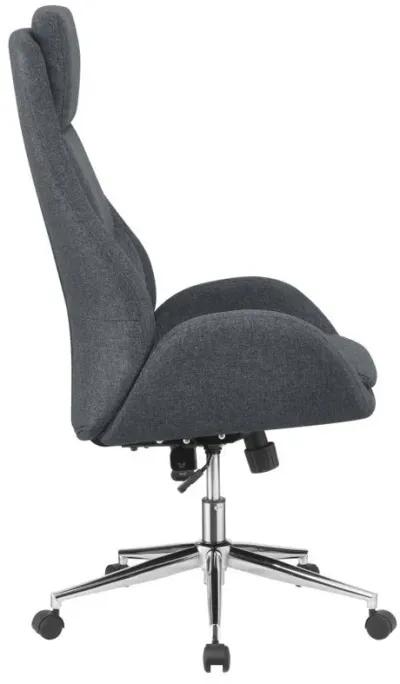 Cruz - Upholstered Office Chair With Padded Seat - Gray And Chrome