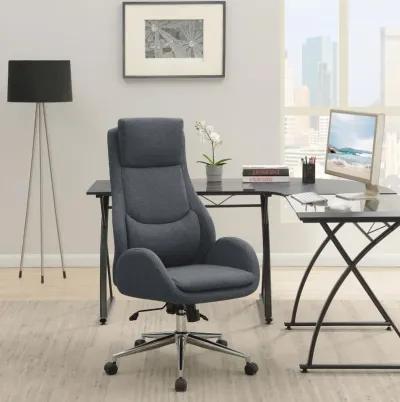 Cruz - Upholstered Office Chair With Padded Seat - Gray And Chrome