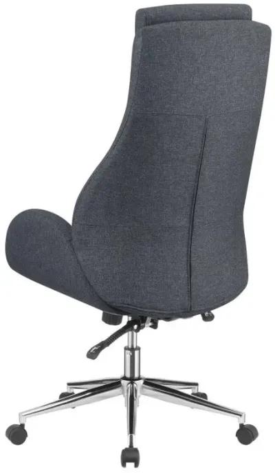 Cruz - Upholstered Office Chair With Padded Seat - Gray And Chrome