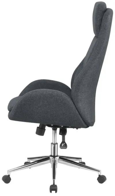 Cruz - Upholstered Office Chair With Padded Seat - Gray And Chrome