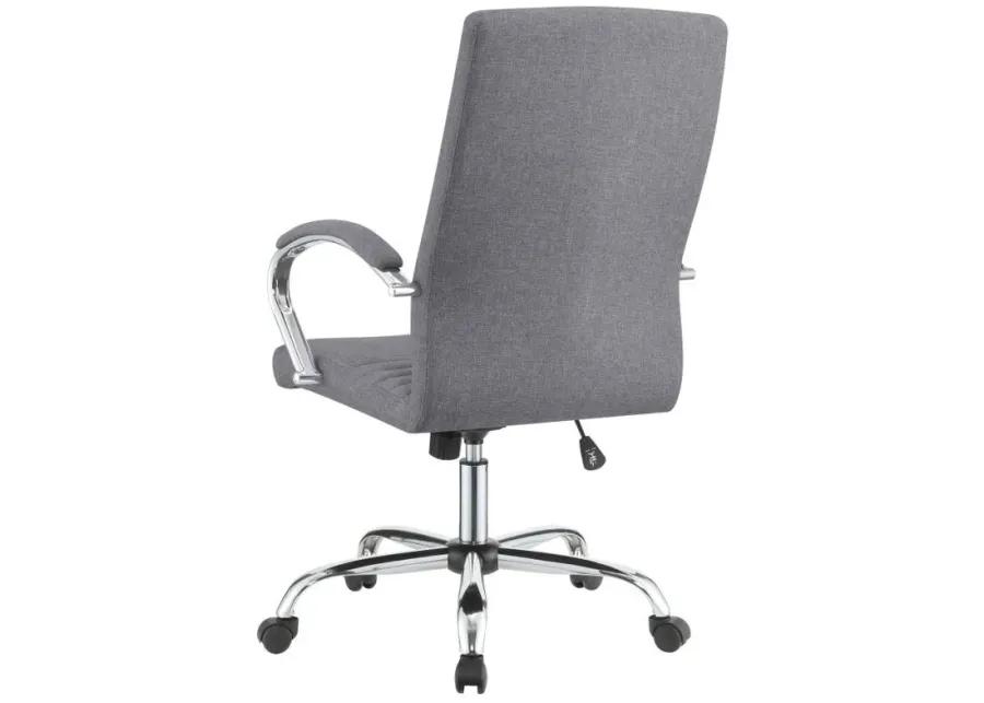 Abisko - Upholstered Office Chair With Casters - Gray And Chrome