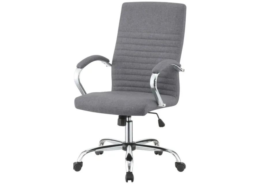 Abisko - Upholstered Office Chair With Casters - Gray And Chrome