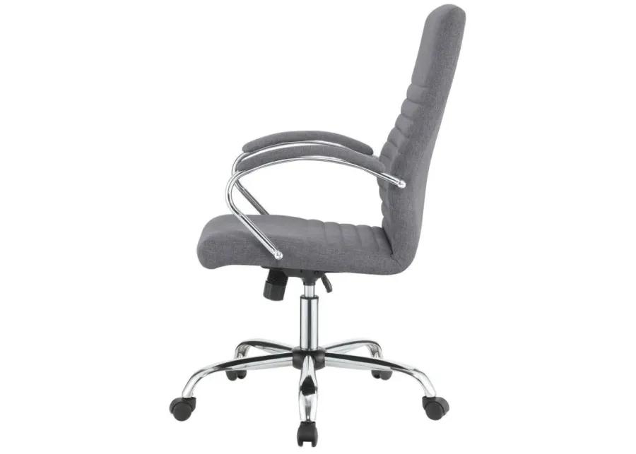 Abisko - Upholstered Office Chair With Casters - Gray And Chrome