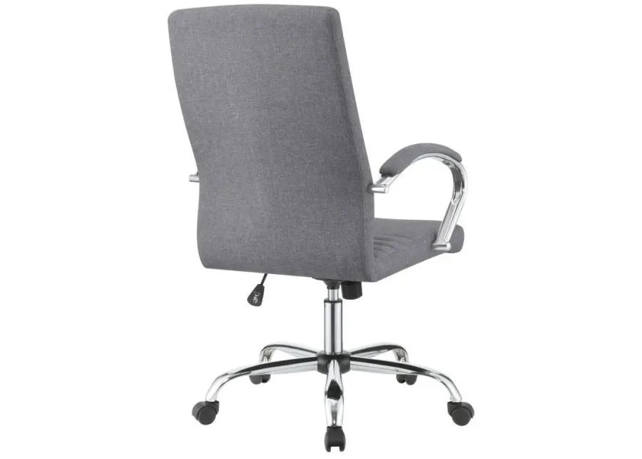 Abisko - Upholstered Office Chair With Casters - Gray And Chrome