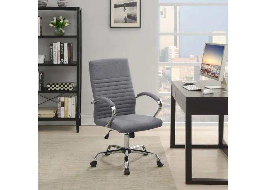 Abisko - Upholstered Office Chair With Casters - Gray And Chrome