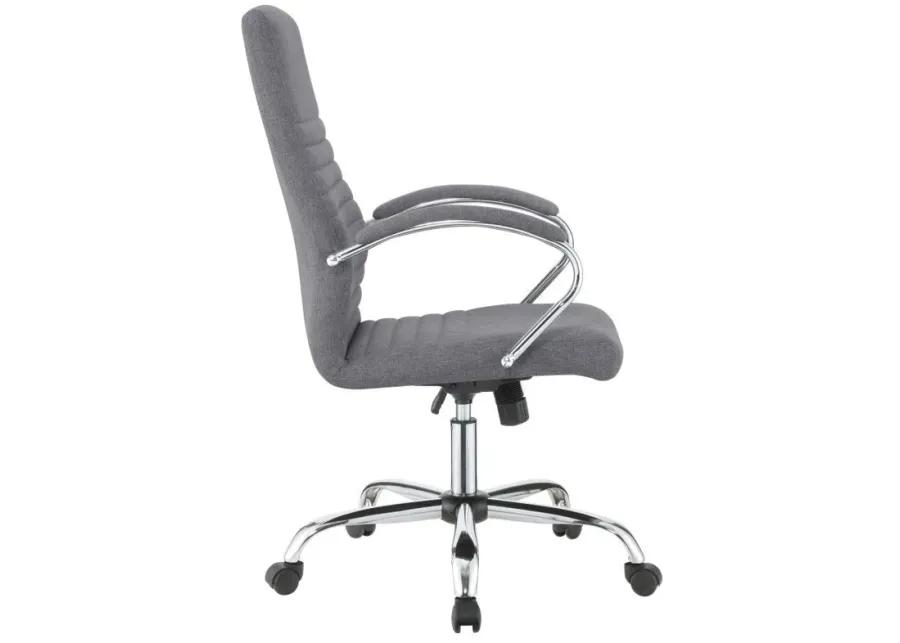 Abisko - Upholstered Office Chair With Casters - Gray And Chrome