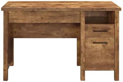 Delwin - 2-Drawer Lift Top Computer Desk - Rustic Nutmeg