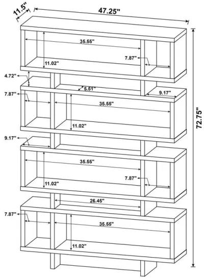 Reid - 4-Tier Open Back Bookcase