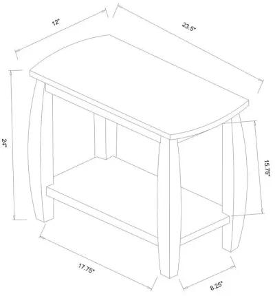 Raphael - 1-Shelf Rectangular Wood Side Table - Cappuccino