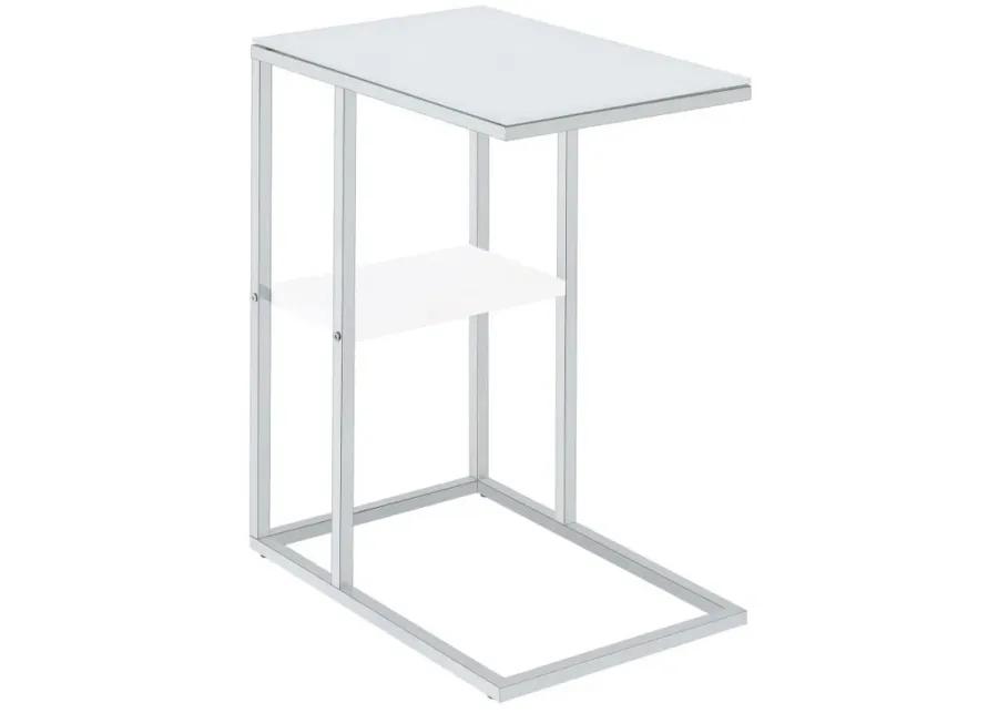 Daisy - 1-Shelf Accent Table - Chrome And White