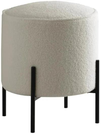 Basye - Round Upholstered Ottoman - Ivory