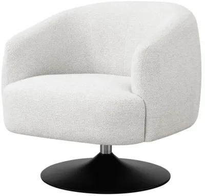 Dave - Upholstered Barrel Back Swivel Club Chair - Beige