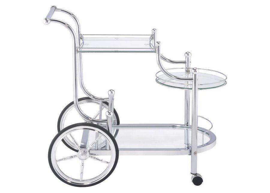 Sarandon - 3-Tier Serving Cart - Chrome And Clear