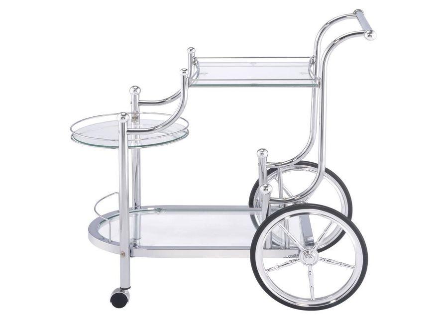 Sarandon - 3-Tier Serving Cart - Chrome And Clear