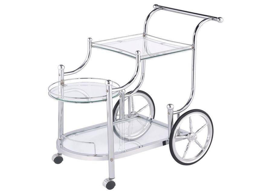 Sarandon - 3-Tier Serving Cart - Chrome And Clear