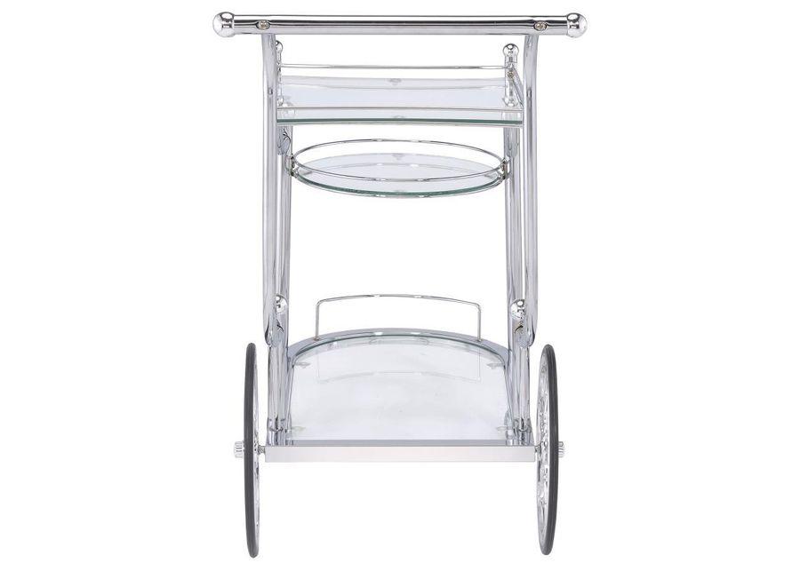 Sarandon - 3-Tier Serving Cart - Chrome And Clear