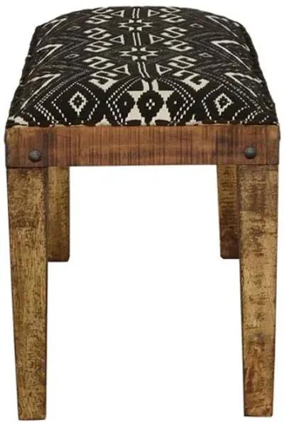 Lamont - Fabric Upholstered Accent Bench - Black And Natural