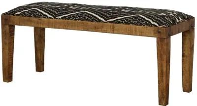 Lamont - Fabric Upholstered Accent Bench - Black And Natural