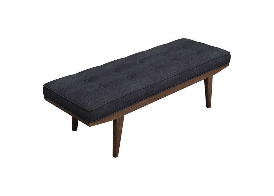 Wilson - Upholstered Tufted Bench - Taupe And Natural