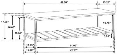 Gerbera - Wood Accent Bench With Shelf - Natural And Gunmetal