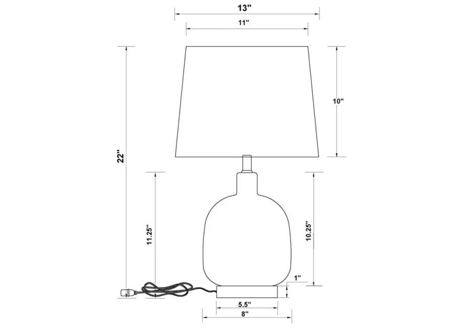 Costner - Empire Table Lamp - Beige And Clear