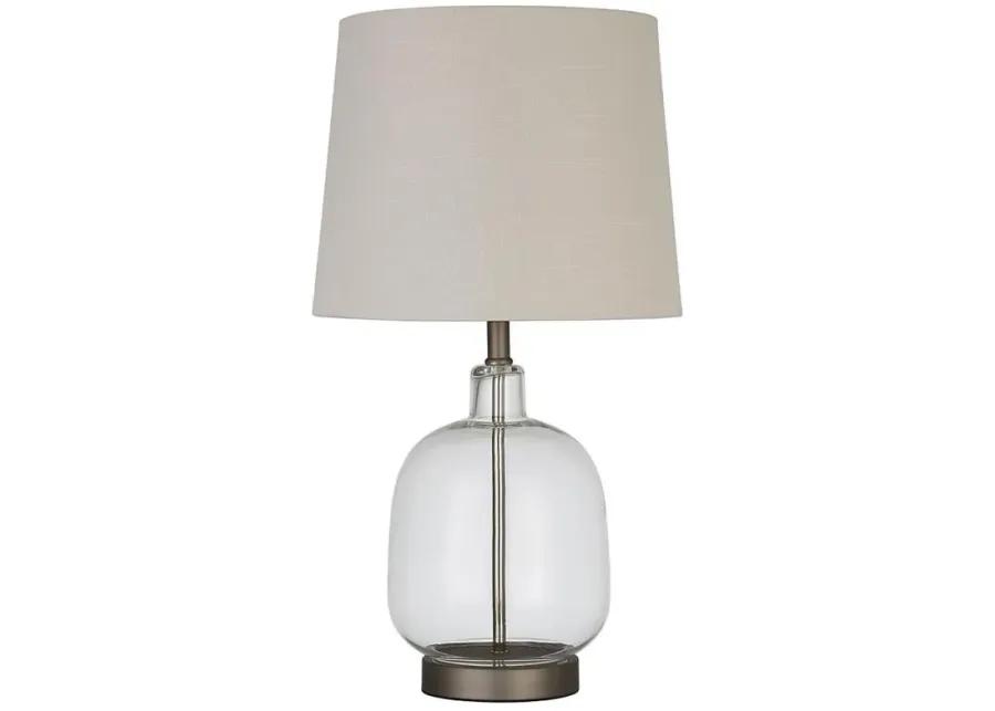 Costner - Empire Table Lamp - Beige And Clear