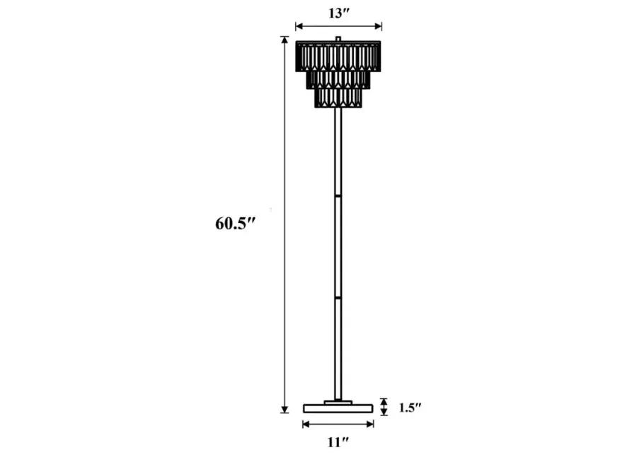 Anya - Metal Base Floor Lamp - Chrome And Crystal