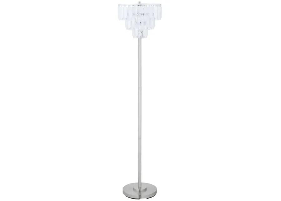 Anya - Metal Base Floor Lamp - Chrome And Crystal