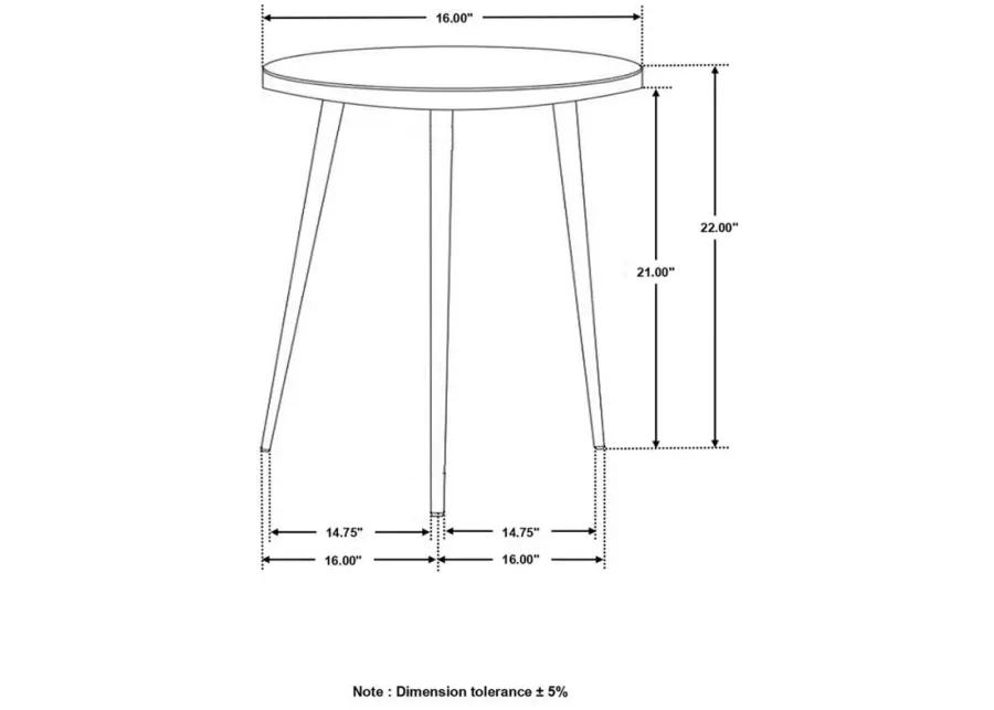 Acheson - Round Accent Table - White And Gold