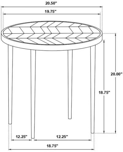 Hayden - Metal Round Side Table - Natural Mango And Black