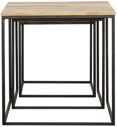 Belcourt - 3 Piece Square Nesting Tables - Natural And Black