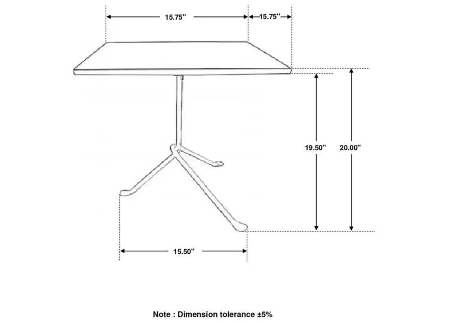 Heitor - Square Accent Table With Tripod Legs - Dark Brown And Gunmetal