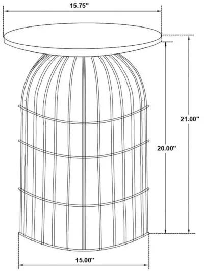 Bernardo - Round Wire Frame Side Table - Natural And Gunmetal