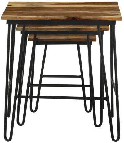 Nayeli - 3 Piece Solid Sheesham Wood Nesting Tables - Natural