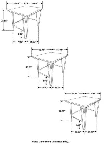 Nayeli - 3 Piece Solid Sheesham Wood Nesting Tables - Natural