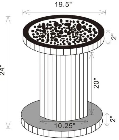 Dorielle - Round Mirrored Acrylic Crystal Side Table - Silver