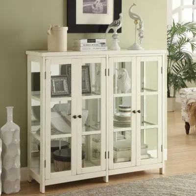 Sable - 4 Door Wood Accent Storage Display Cabinet - Off White