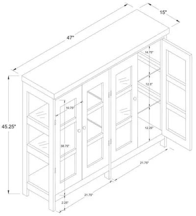 Sable - 4 Door Wood Accent Storage Display Cabinet - Off White