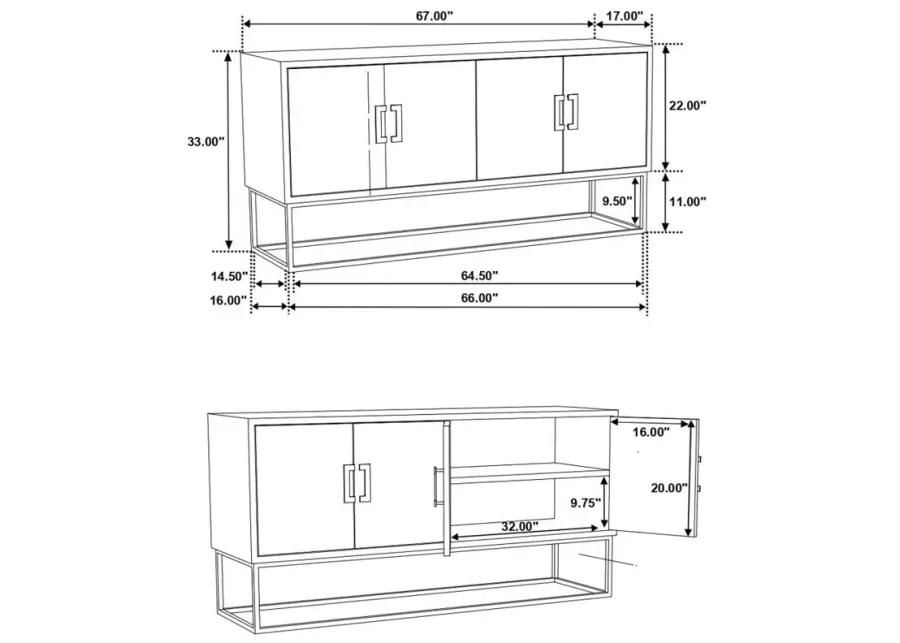 Borman - 4-Door Wooden Accent Cabinet - Walnut And Black