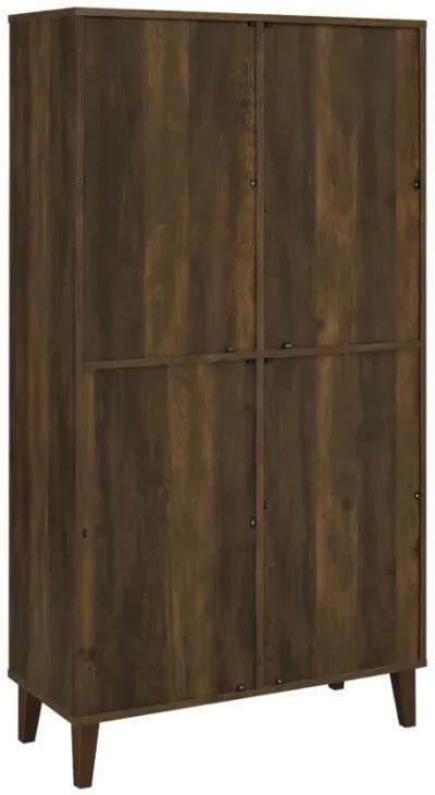 Elouise - 4 Door Engineered Wood Tall Accent Cabinet - Dark Pine