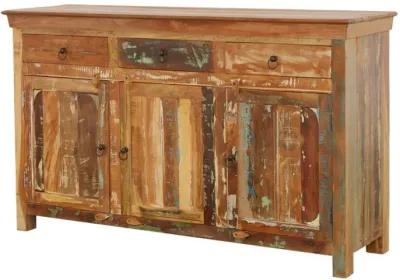 Harper - 3 Door Solid Reclaimed Wood Accent Cabinet - Brown