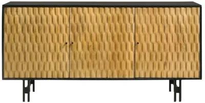 Aminah - 3 Door Wood Accent Cabinet - Natural And Black