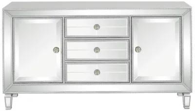 Leticia 3-Drawer Mirrored Storage Accent Cabinet - Silver